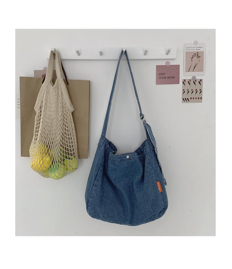 MOQ 3PCS Large Capacity Denim Crossbody Bag Wholesale