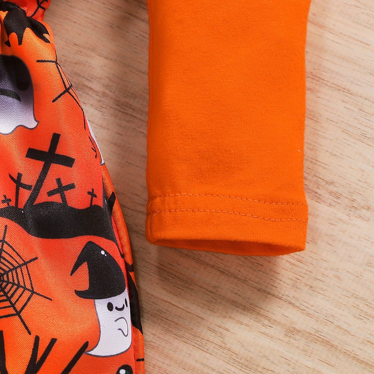 Letter print one-piece and Halloween print suspender skirt and headband 3 pieces set  wholesale