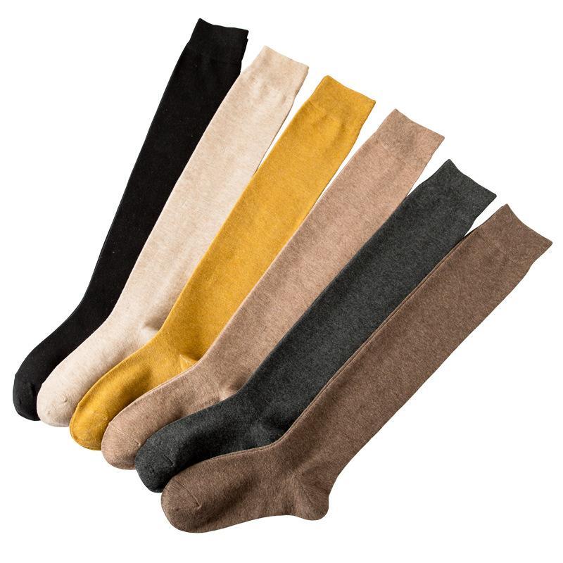 MOQ 6Pairs Wholesale cotton over-knee socks mid-tube stockings
