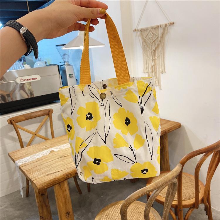 MOQ 6PCS  Flower Print Satchel Bag Canvas bag Wholesale