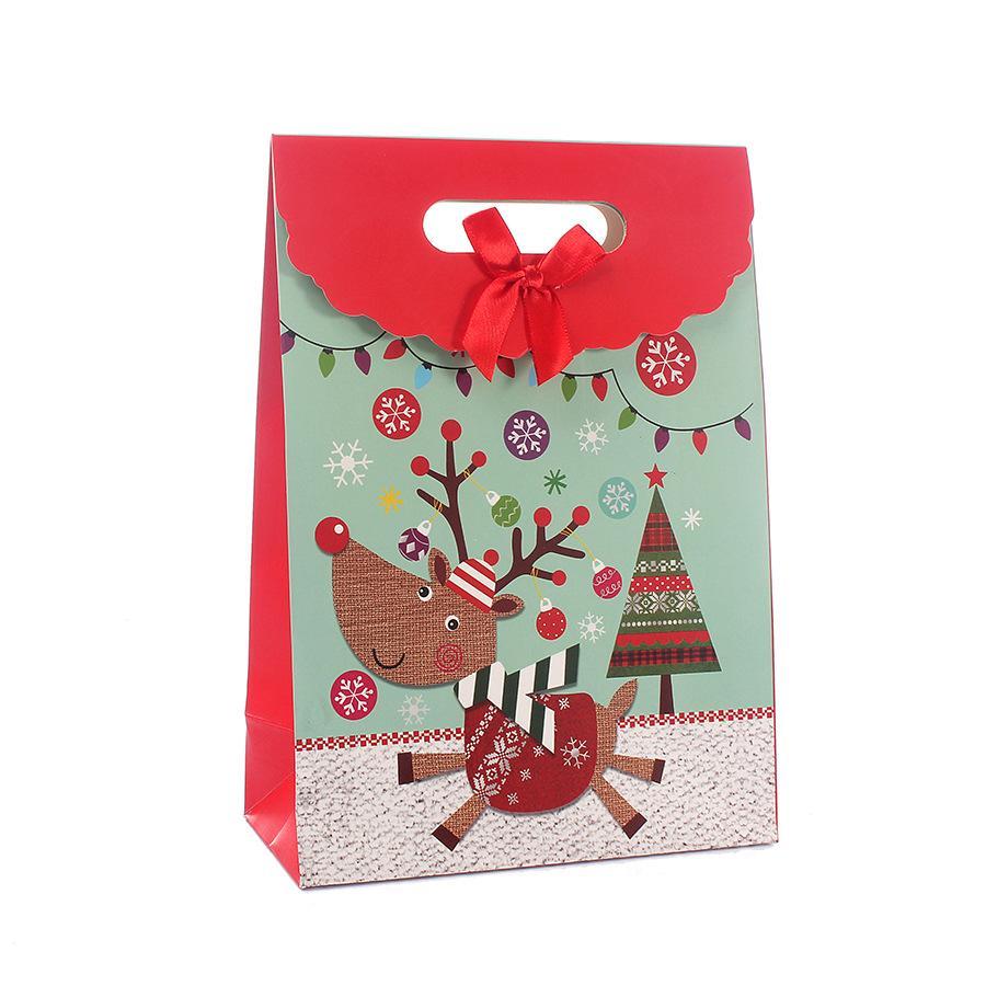 MOQ 10PCS Random color Christmas gift portable paper bag wholesale