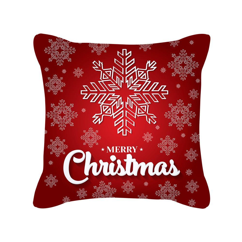 MOQ 6Pcs Christmas Snowflake Print Cushion Cover Without Filler Wholesale