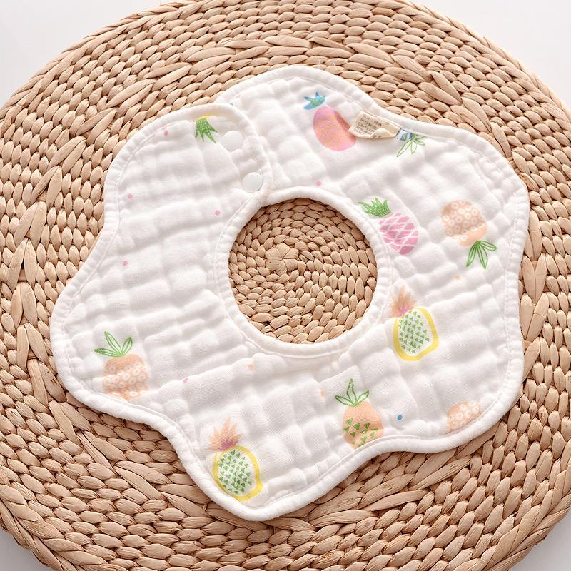 MOQ 12PCS  8-layer cotton bib petal saliva towel Wholesale