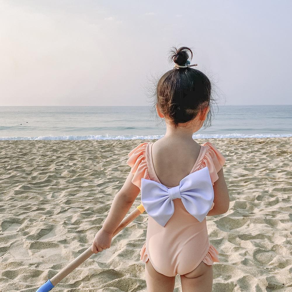 Children's Swimsuit Kids Swimsuit Halter Big Bow Bikini