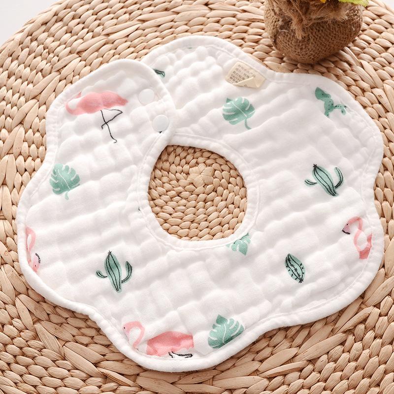 MOQ 12PCS  8-layer cotton bib petal saliva towel Wholesale