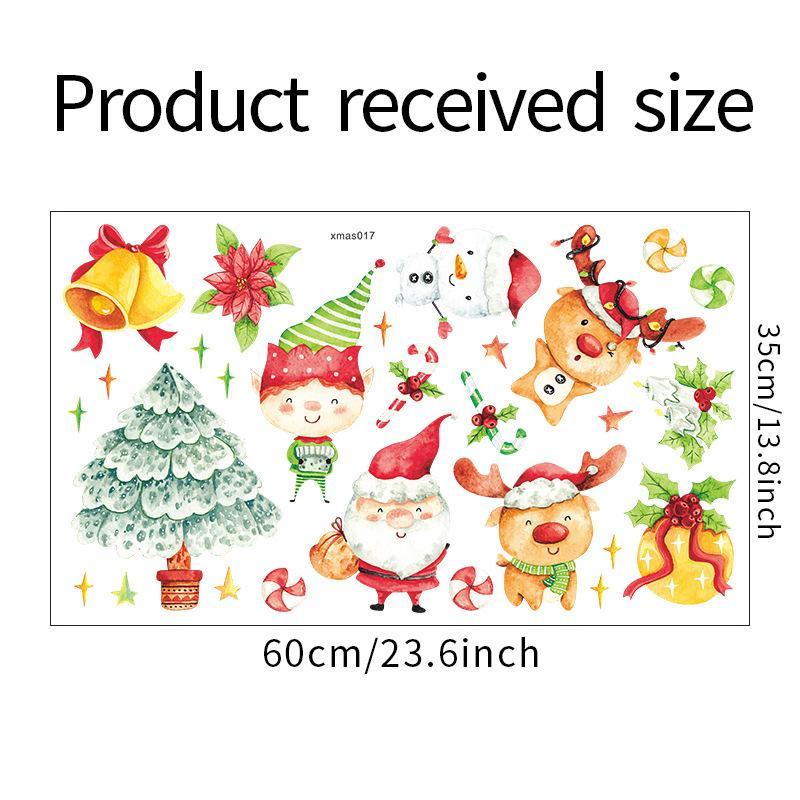 MOQ:3packs Cartoon painted Christmas decoration wall stickers wholesale