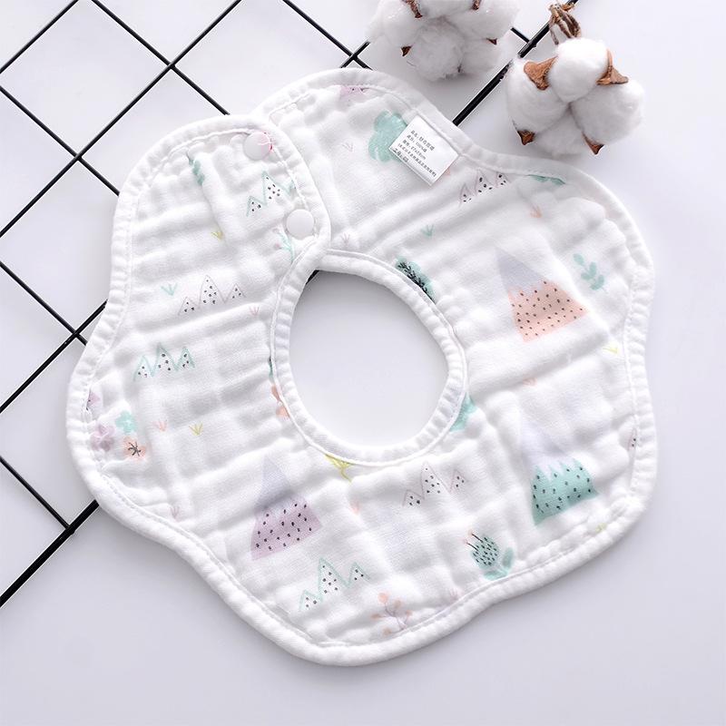 MOQ 12PCS  8-layer cotton bib petal saliva towel Wholesale