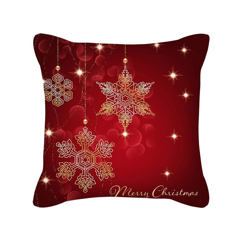 MOQ 6Pcs Christmas Snowflake Print Cushion Cover Without Filler Wholesale