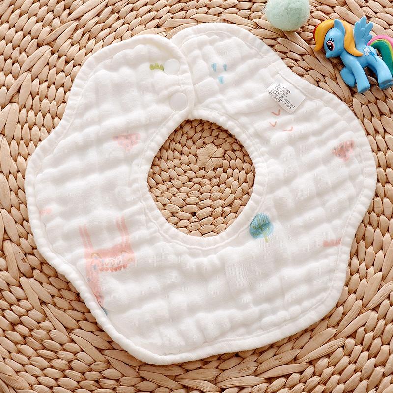 MOQ 12PCS  8-layer cotton bib petal saliva towel Wholesale