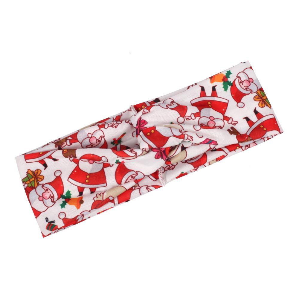 MOQ:8pcs Christmas Print Hair Band Wholesale