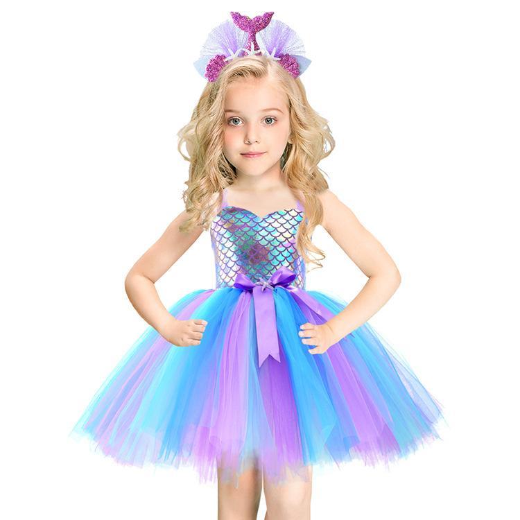 Amazon mermaid dress halloween tutu costume princess dance dress Wholesale