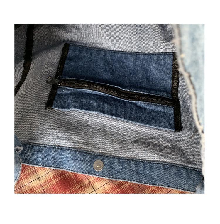 MOQ 3PCS Large Capacity Denim Crossbody Bag Wholesale