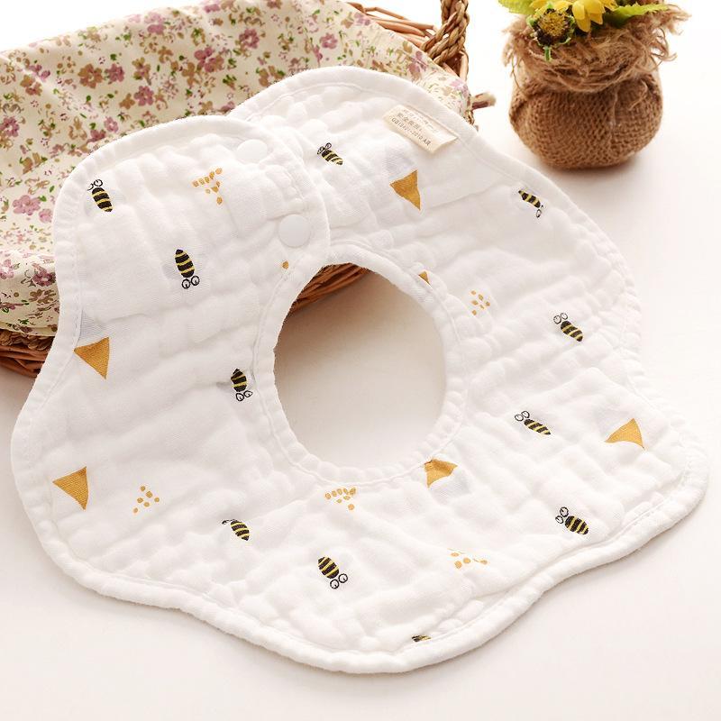 MOQ 12PCS  8-layer cotton bib petal saliva towel Wholesale