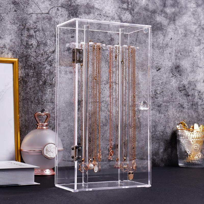 3PCS+ Acrylic necklace storage box rotatable display stand Wholesale