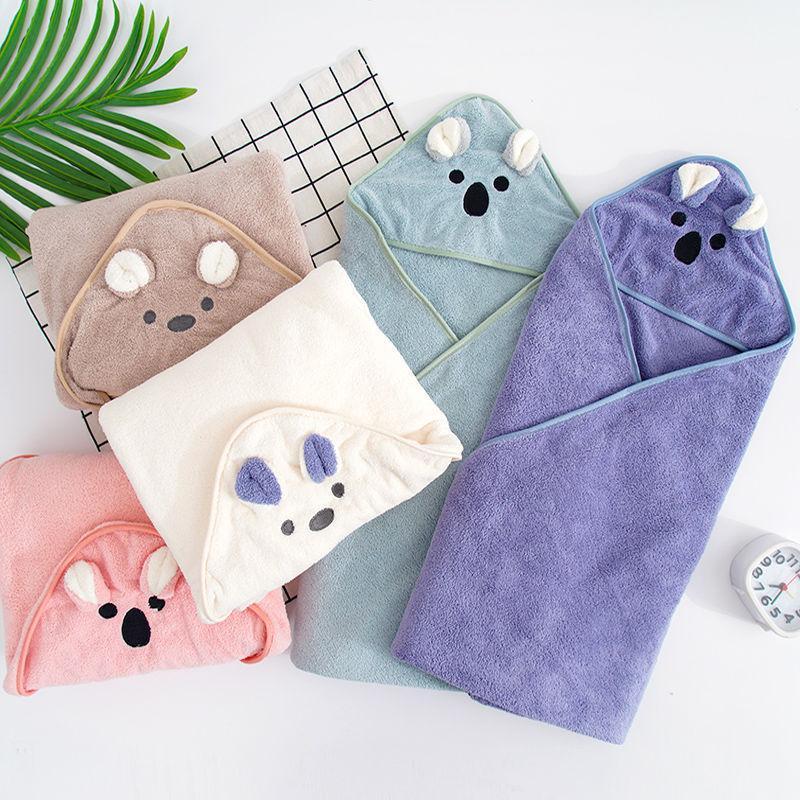 Baby Newborn Koala Cartoon Hooded Bath Towel Children's Quilt Wrap Towel Swaddle Blanket