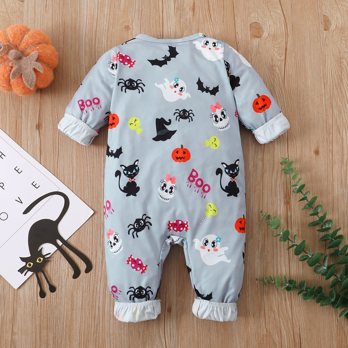 Baby Halloween Style Printed Long Sleeve Jumpsuit Wholesale Clothing Baby