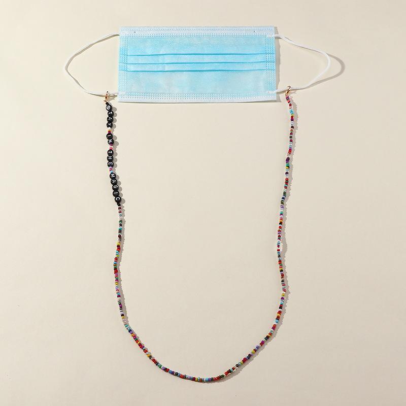 5PCS+  Colorful rice bead mask glasses chain wholesale
