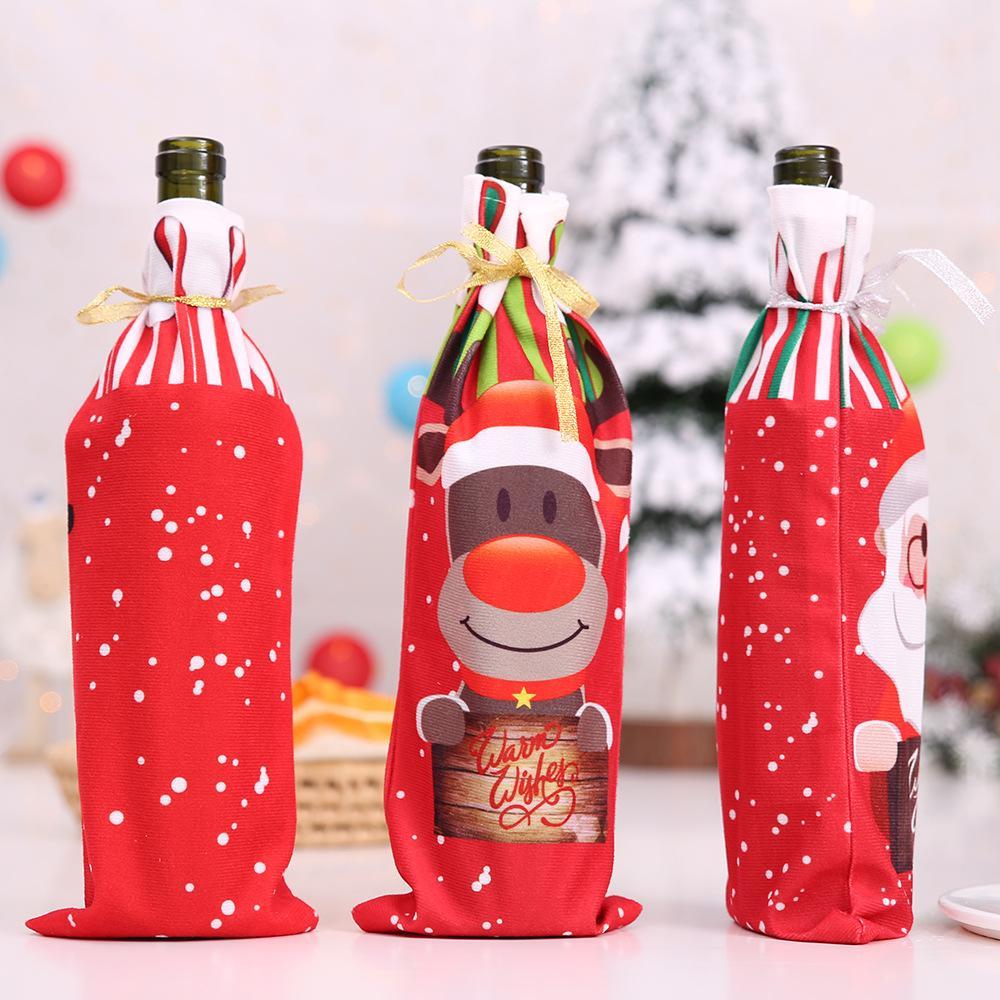 MOQ: 6PCS Christmas decoration wine bottle cover wholesale