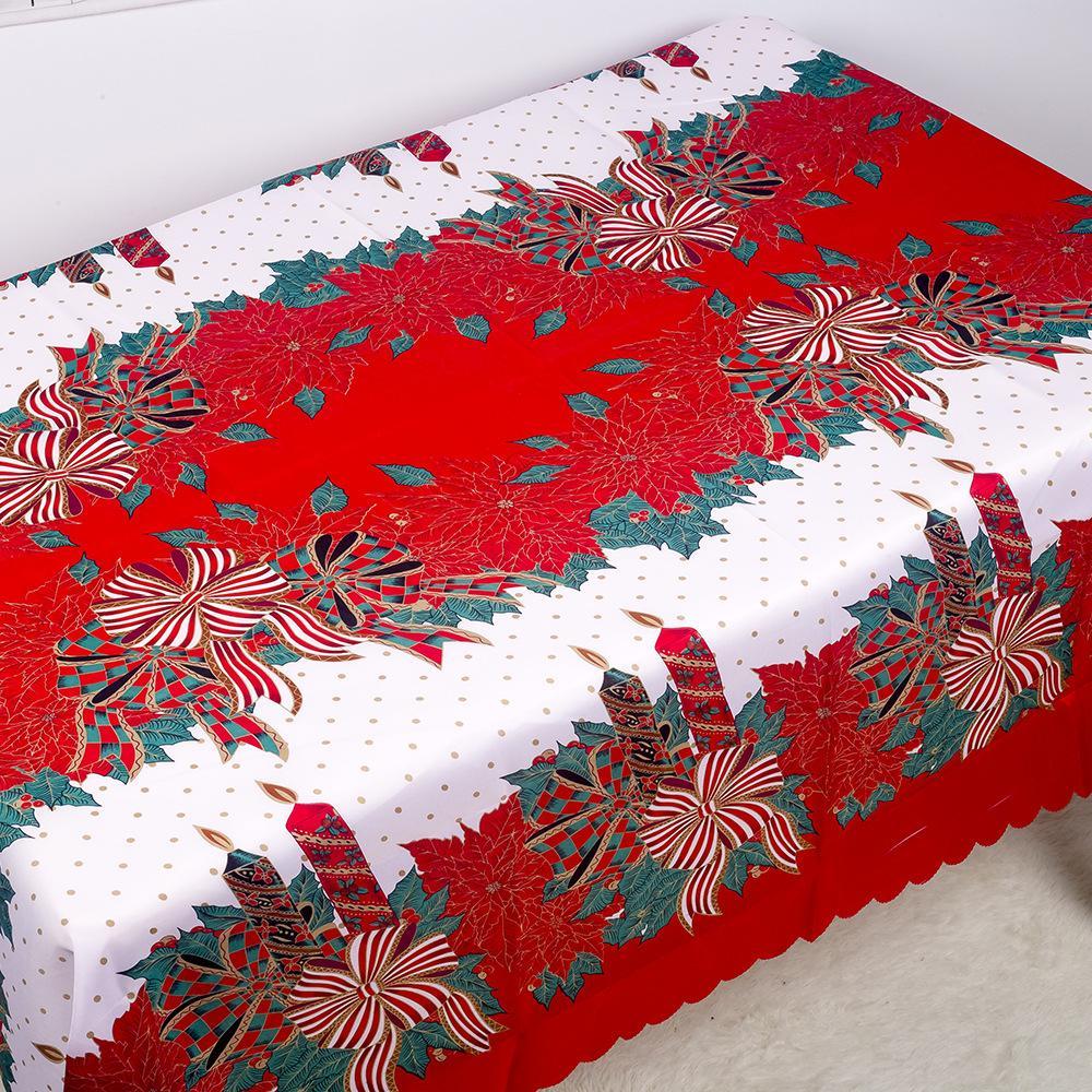 MOQ: 6PCS Christmas polyester printing anti-fouling tablecloth wholesale