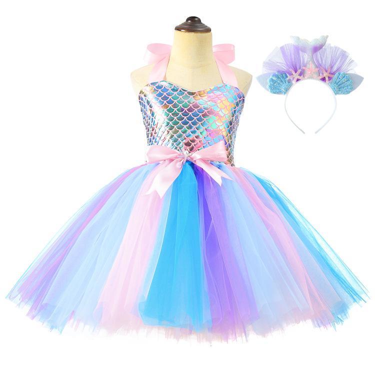 Amazon mermaid dress halloween tutu costume princess dance dress Wholesale