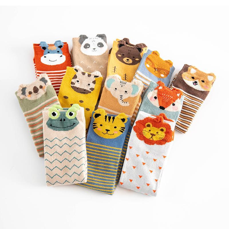 MOQ 12Pairs Cartoon animal children cotton socks Wholesale