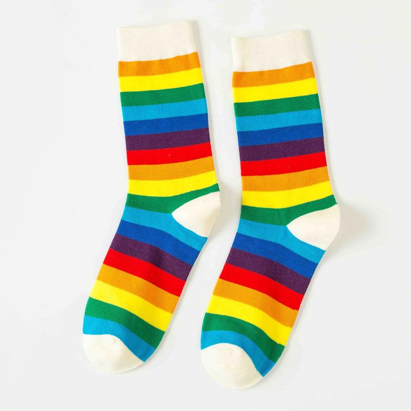 MOQ 10Pairs Rainbow cotton socks  Wholesale