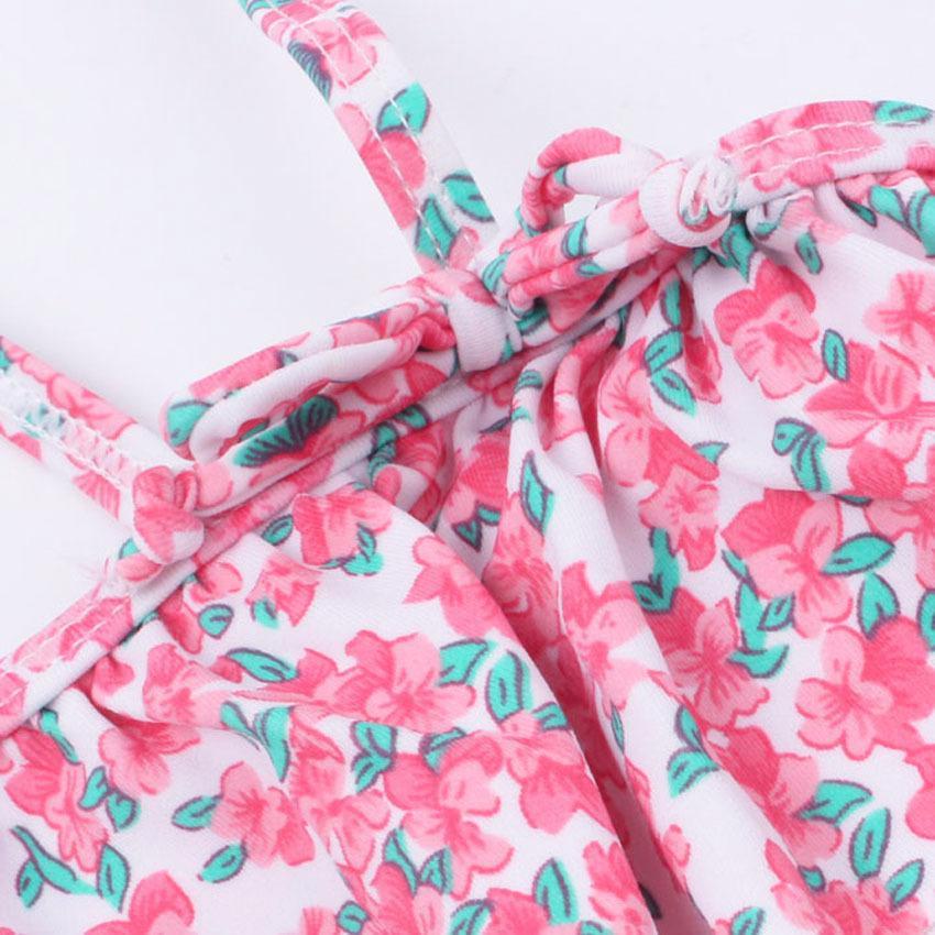 Girl's Two-pieces Floral Ruffled Swimsuit Kids Bikini Wholesale Swimwear