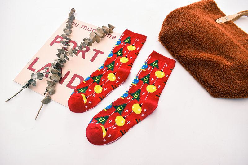 20PCS Random color Christmas cotton medium tube socks wholesale