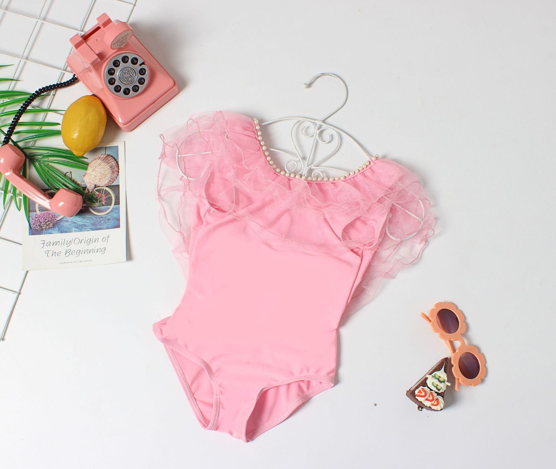 Girls One-piece Bikini Cute Pearl Baby Swimsuit Quick-drying Girl Swimwear