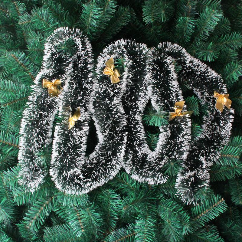 MOQ 10PCS 2m long Christmas festooned top decorated with dark green and white edge