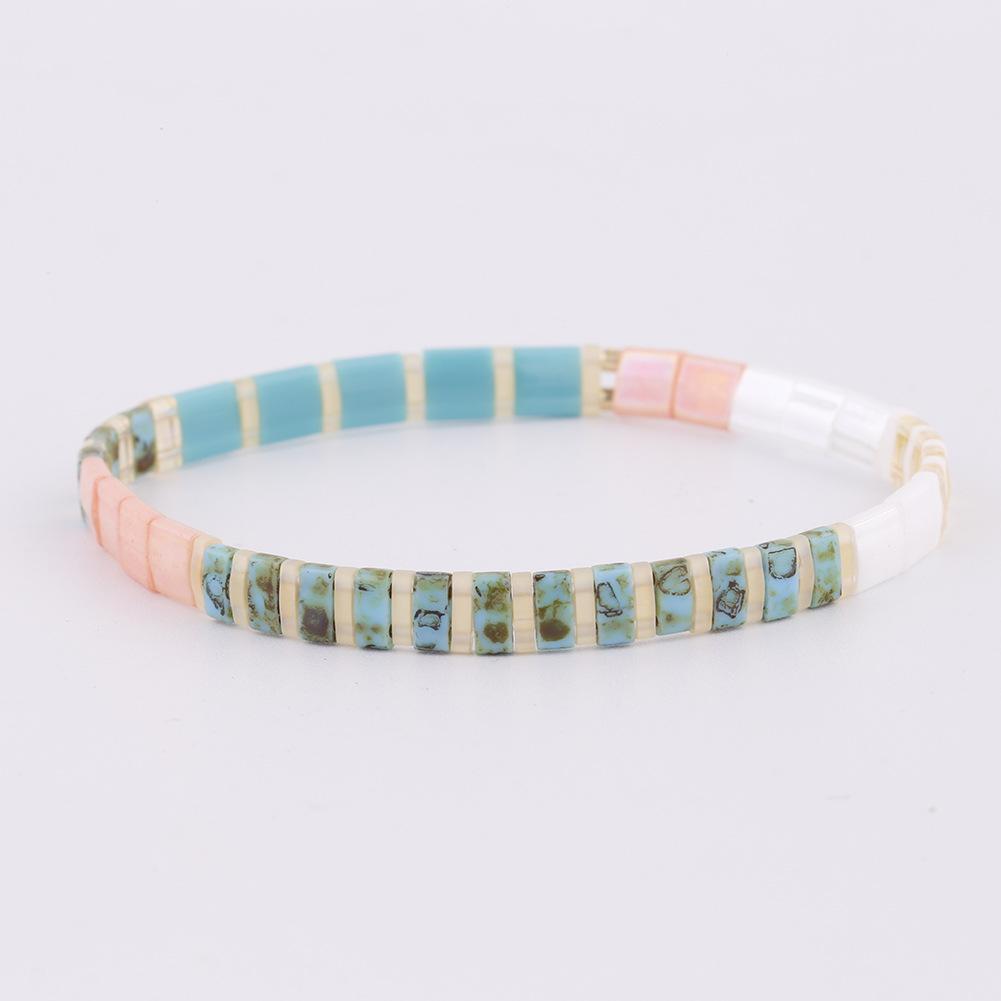 MOQ 3PCS Tiramisi beads colorful beaded simple ethnic style bracelet Wholesale