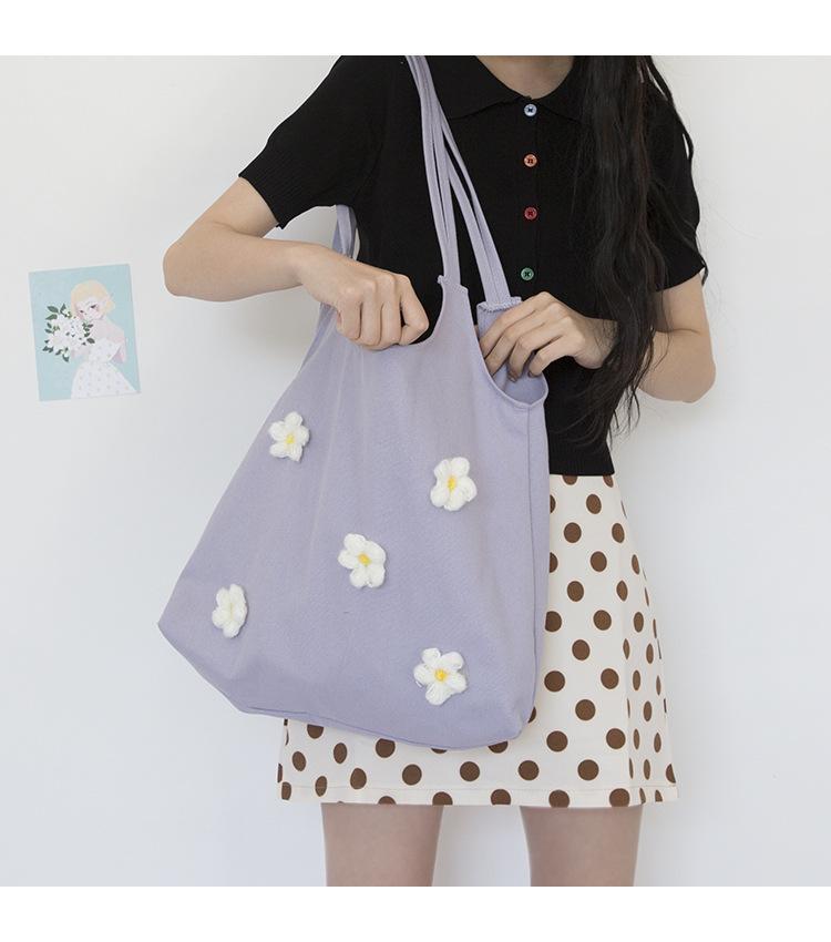 MOQ 3PCS Small Daisy Large Capacity Canvas Bag Wholesale