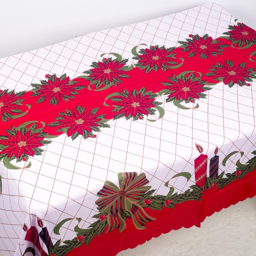 MOQ: 6PCS Christmas polyester printing anti-fouling tablecloth wholesale