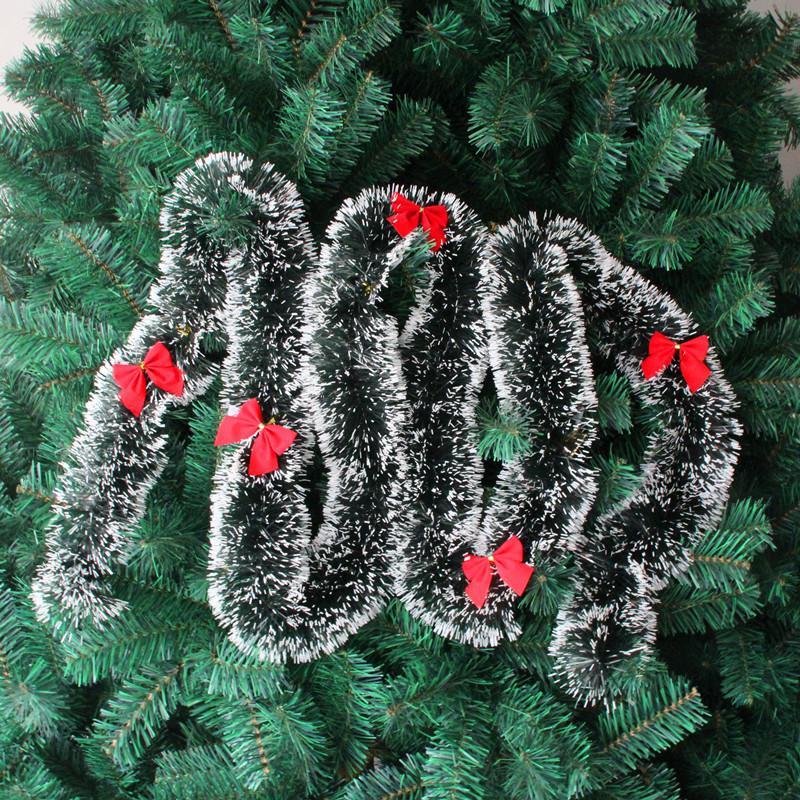 MOQ 10PCS 2m long Christmas festooned top decorated with dark green and white edge