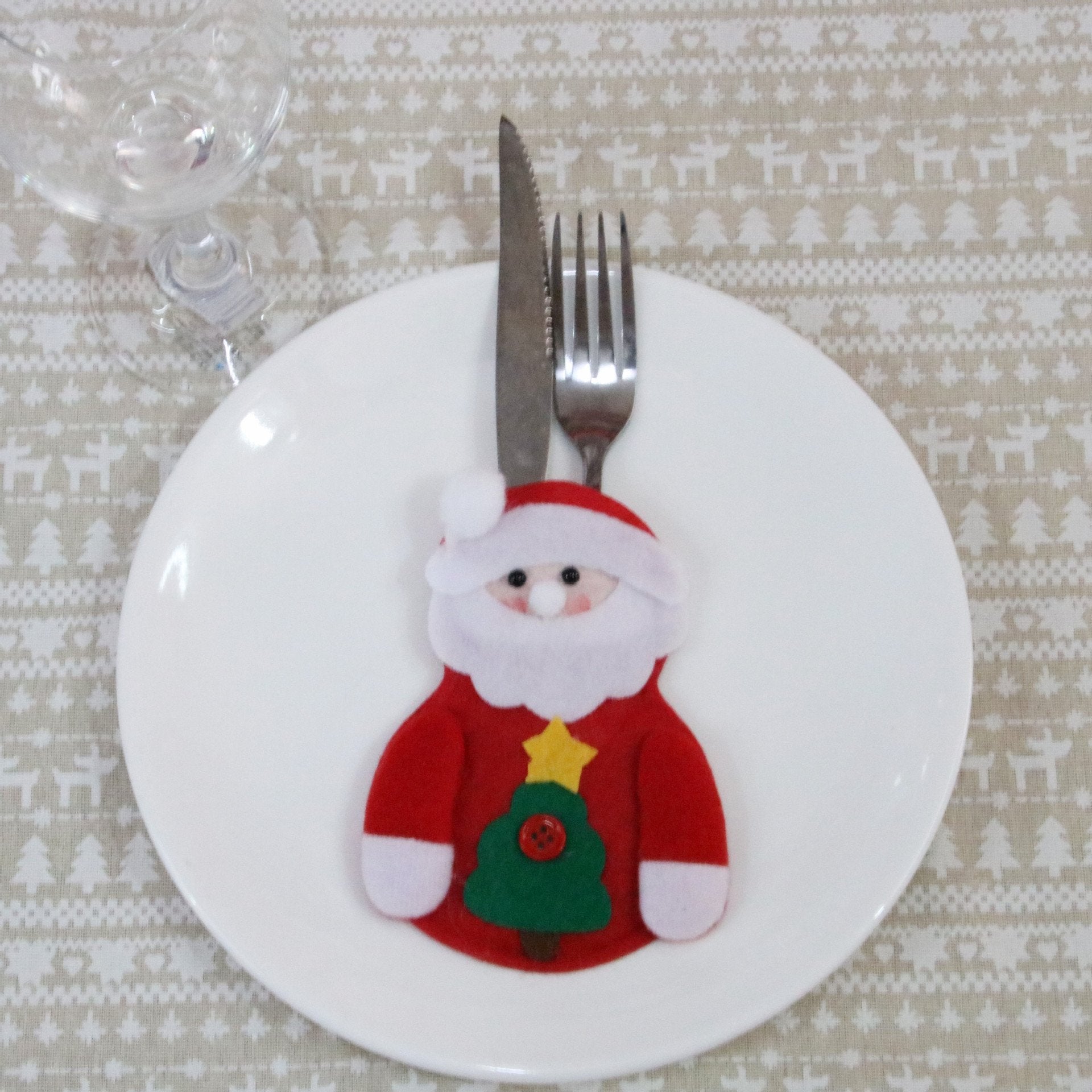 3SETS+ Christmas decorations knife and fork sets Santa Snowman deer(4PCS) wholesale