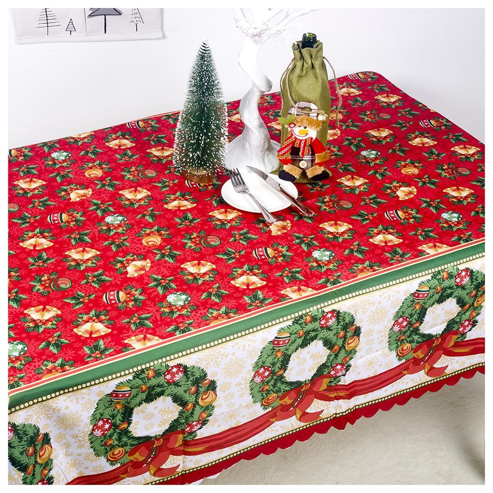 MOQ: 6PCS Christmas polyester printing anti-fouling tablecloth wholesale