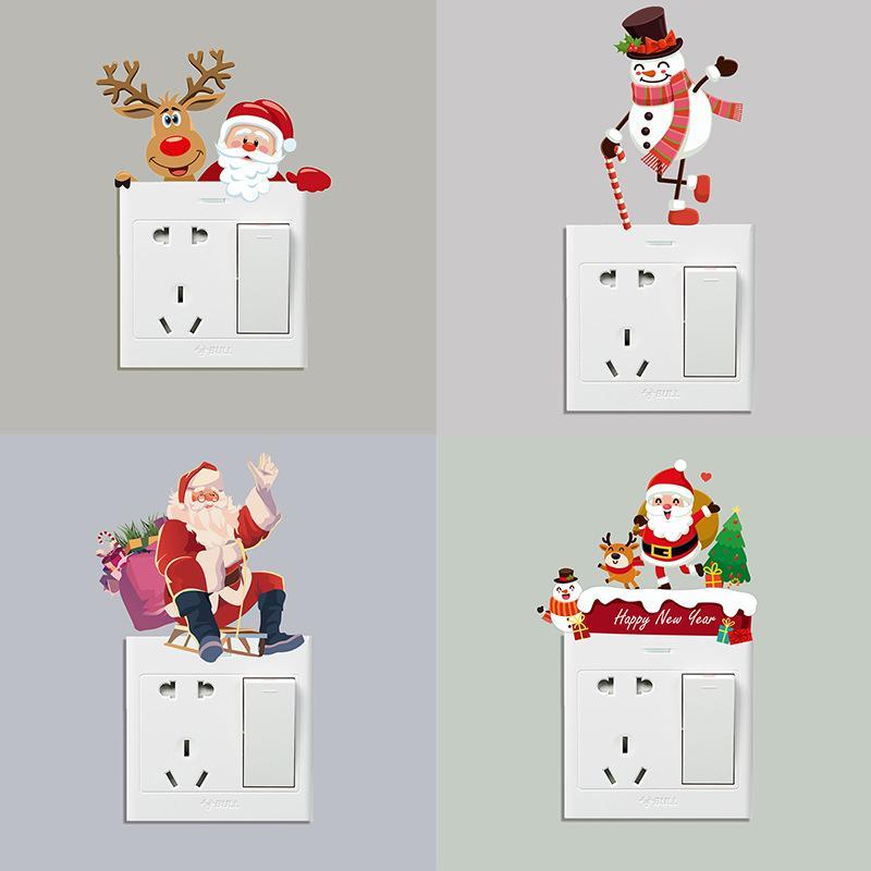 MOQ:10pcs Christmas Snowman Switch Outlet Sticker Wholesale