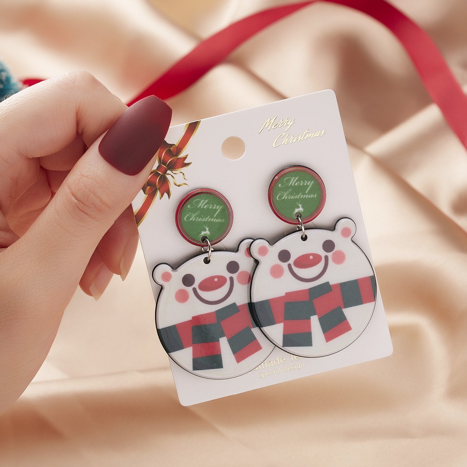 MOQ 8Pairs Christmas resin earrings wholesale