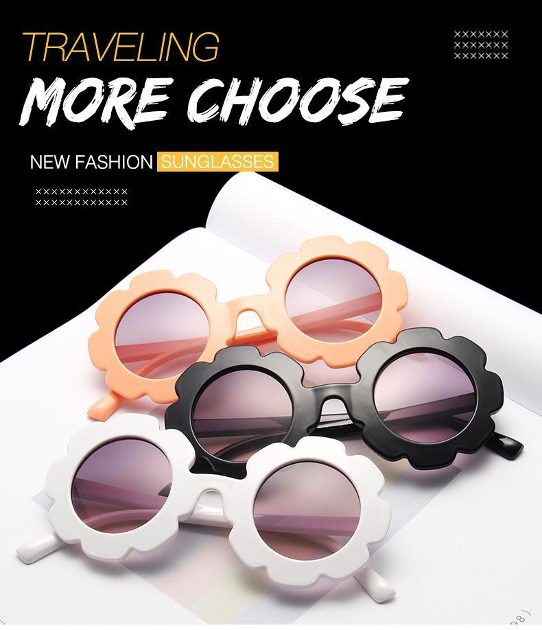 MOQ 6PCS  New sunflower children's sunglasses wholesale