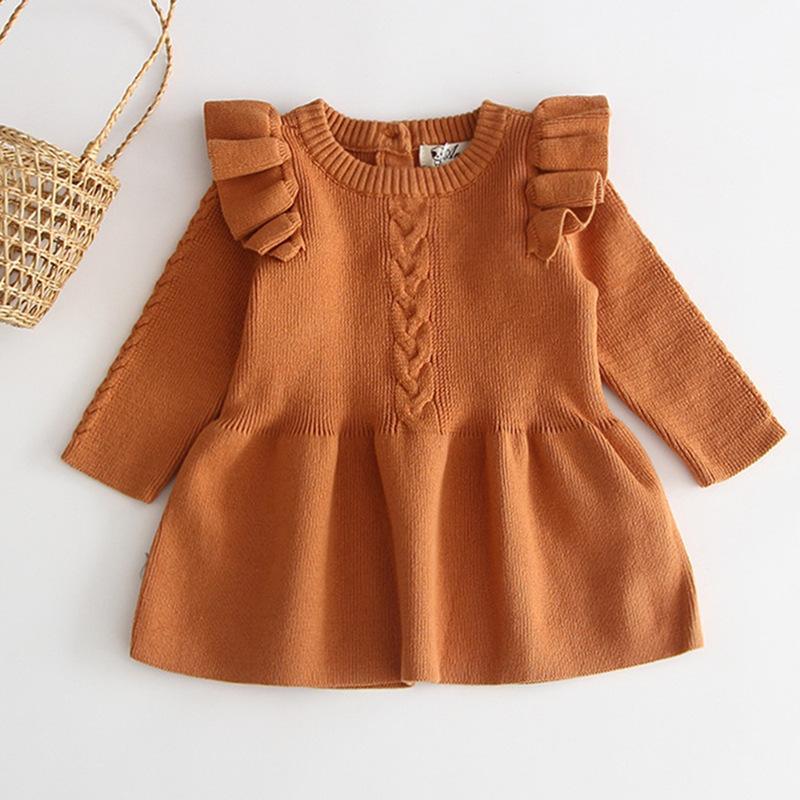 Knit dress girls princess dress wholesale