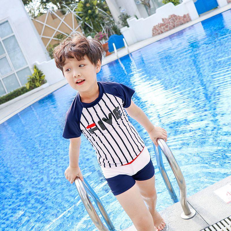 Boy's Two-pieces Swimwear Children's Swimwear Boys Sports Split Quick-drying Clothes