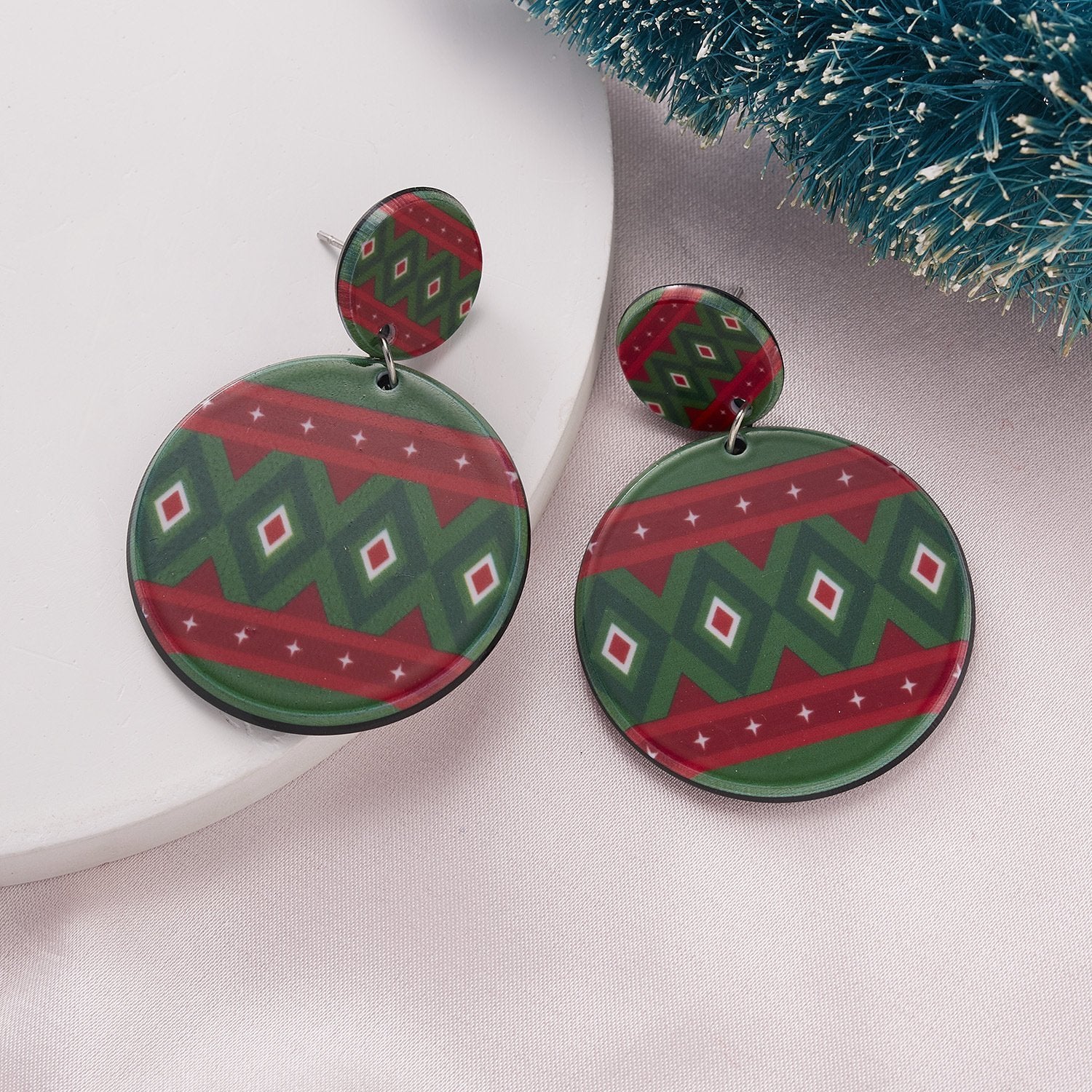 MOQ 8Pairs Christmas resin earrings wholesale