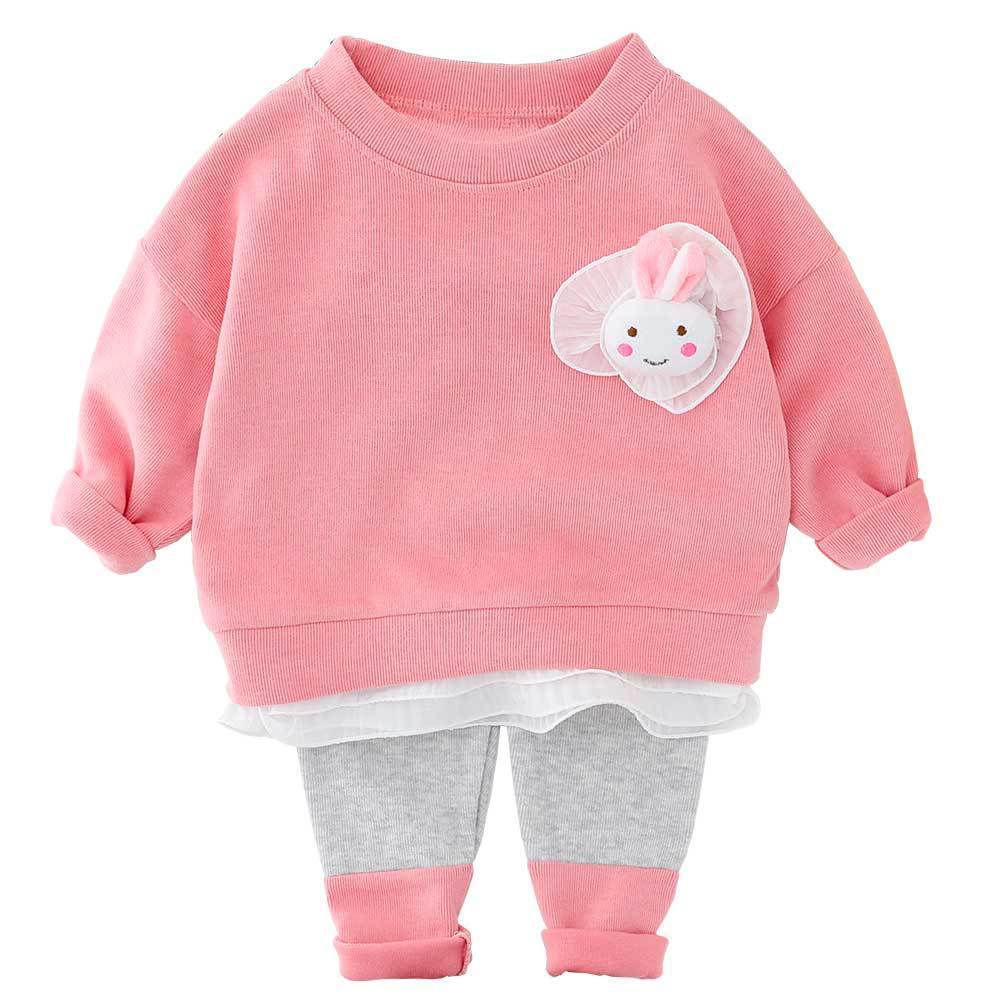 Girls Korean Long Sleeve Cute Hoodie Leggings Sets Baby Wholesale Suppliers