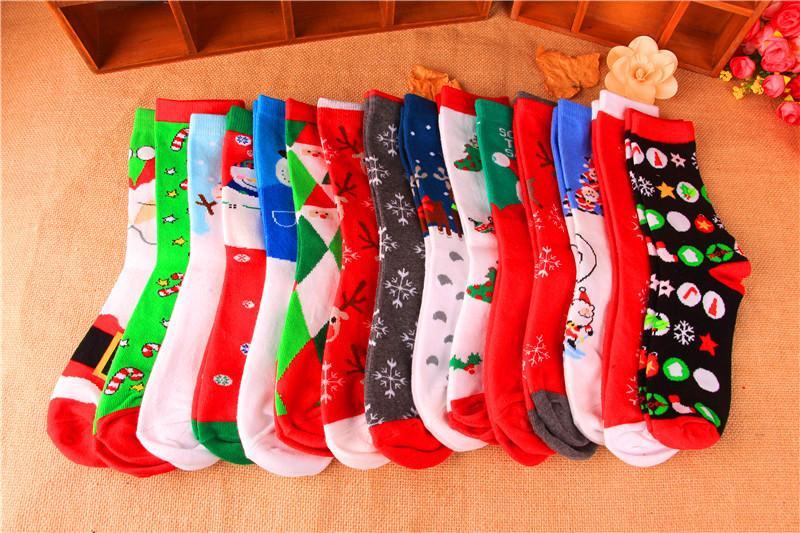 20PCS Random colo Christmas cotton cute men's and women's tube socks wholesale