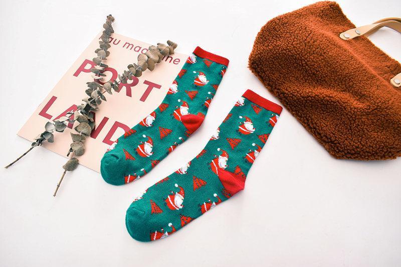 20PCS Random color Christmas cotton medium tube socks wholesale