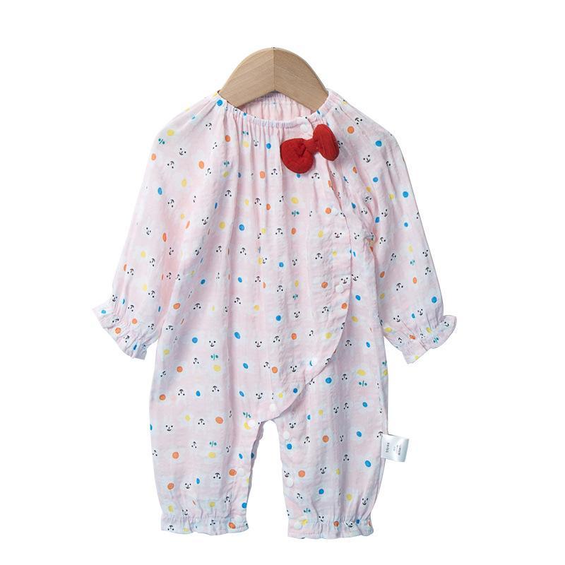 Cotton Long Sleeve Thin Baby One-piece Newborn Air Conditioning Clothes Wholesale