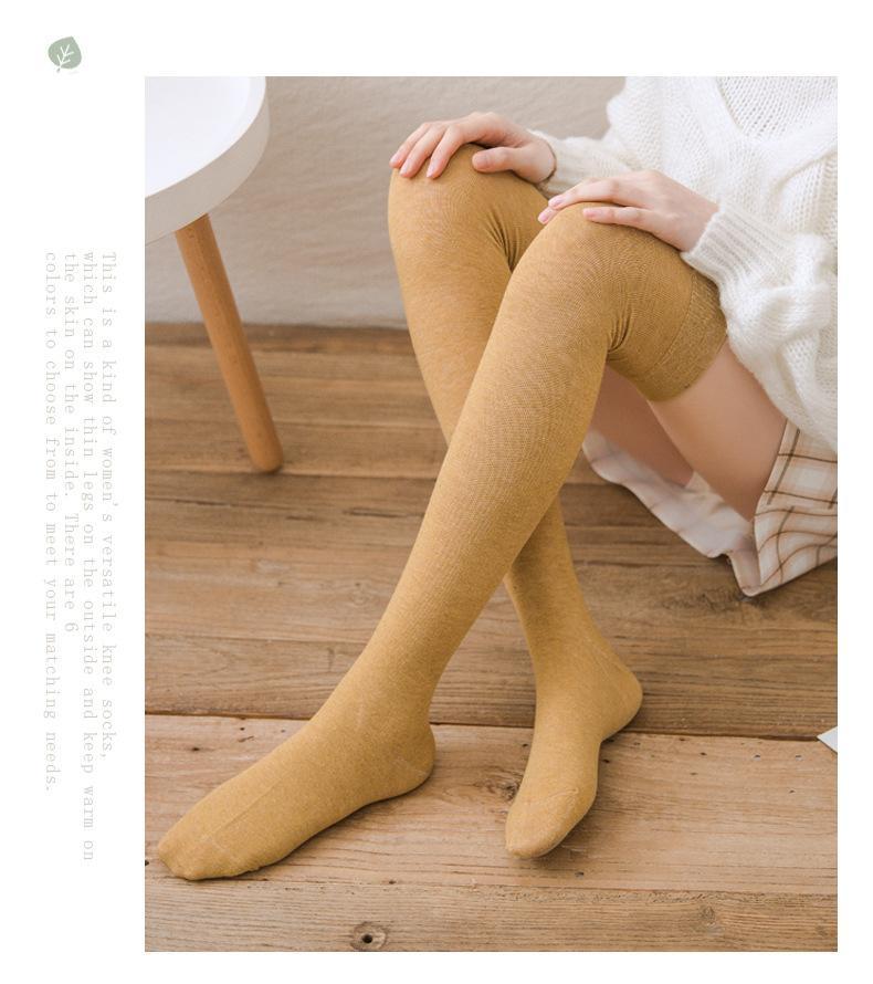 MOQ 6Pairs Wholesale cotton over-knee socks mid-tube stockings