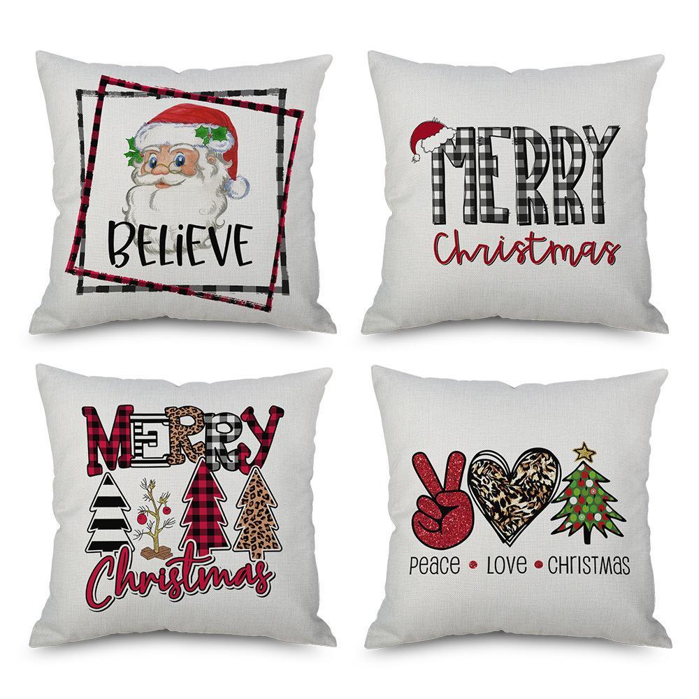 MOQ 6pcs Christmas Print Pillow Cover Without Filler Wholesale