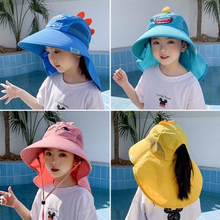 MOQ 4PCS  Children's cartoon anti ultraviolet sunscreen hat wholesale