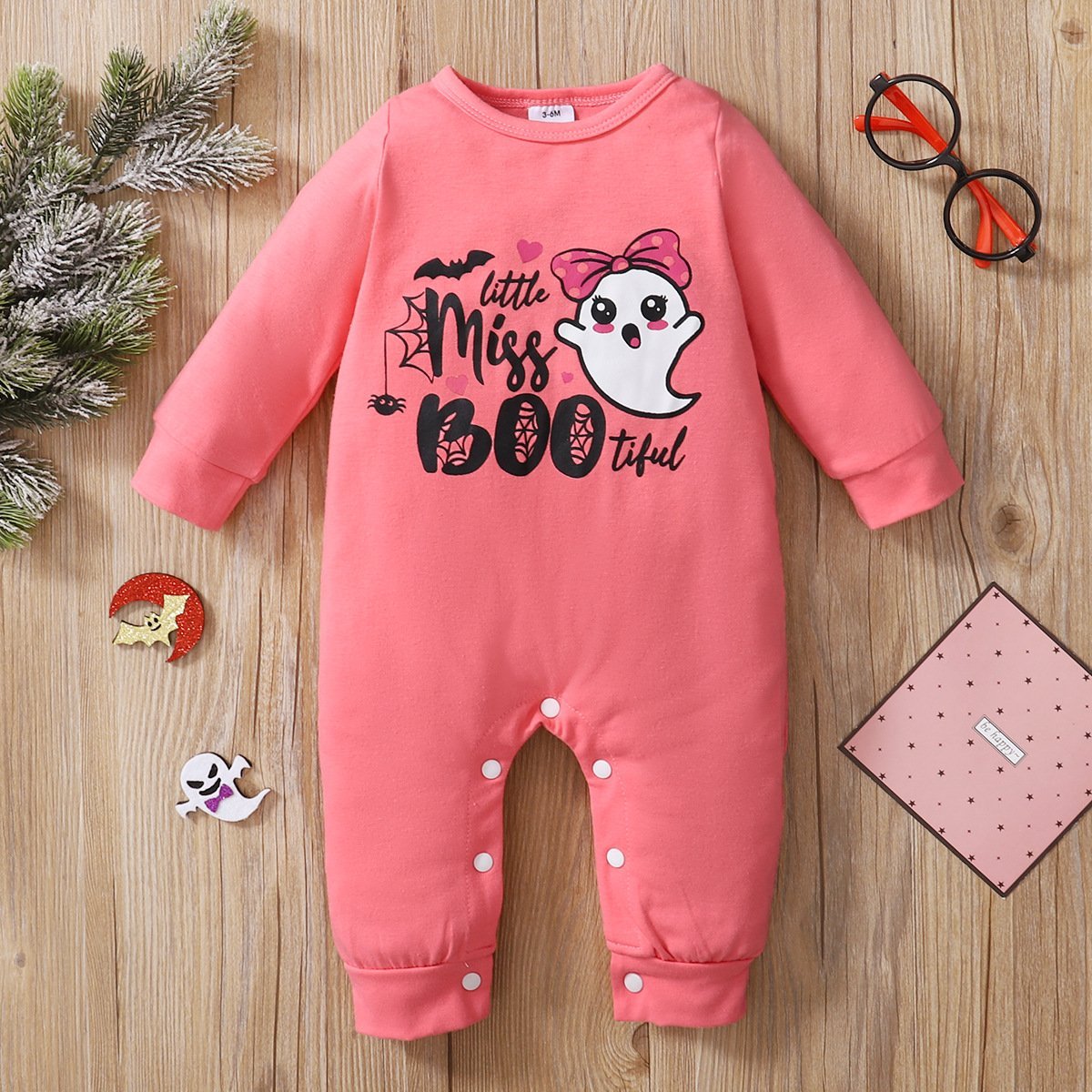 Baby Halloween Style Printed Long Sleeve Jumpsuit Wholesale Clothing Baby